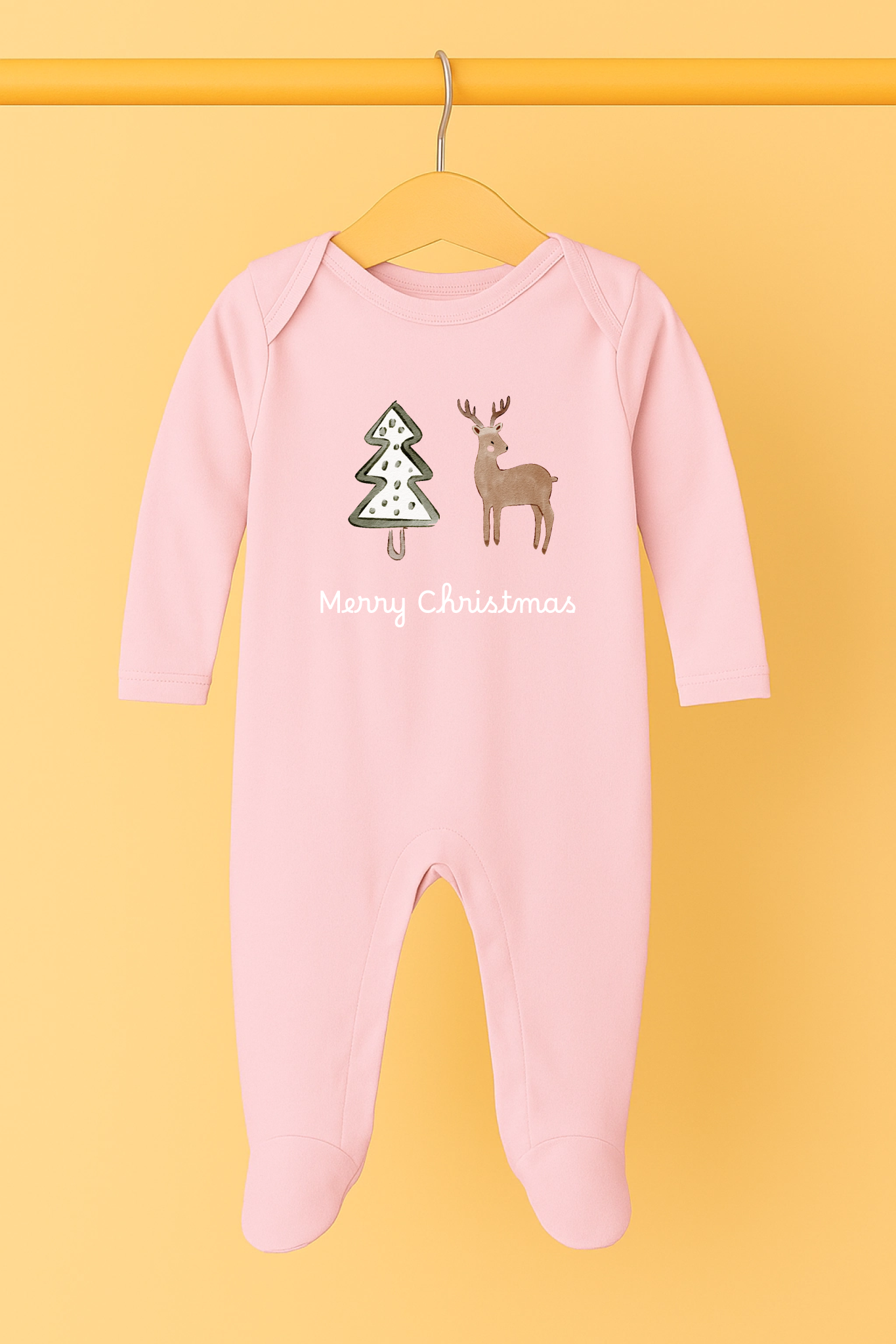 Weihnachtsedition - Personalisierter Strampler aus 100% Bio-Baumwolle