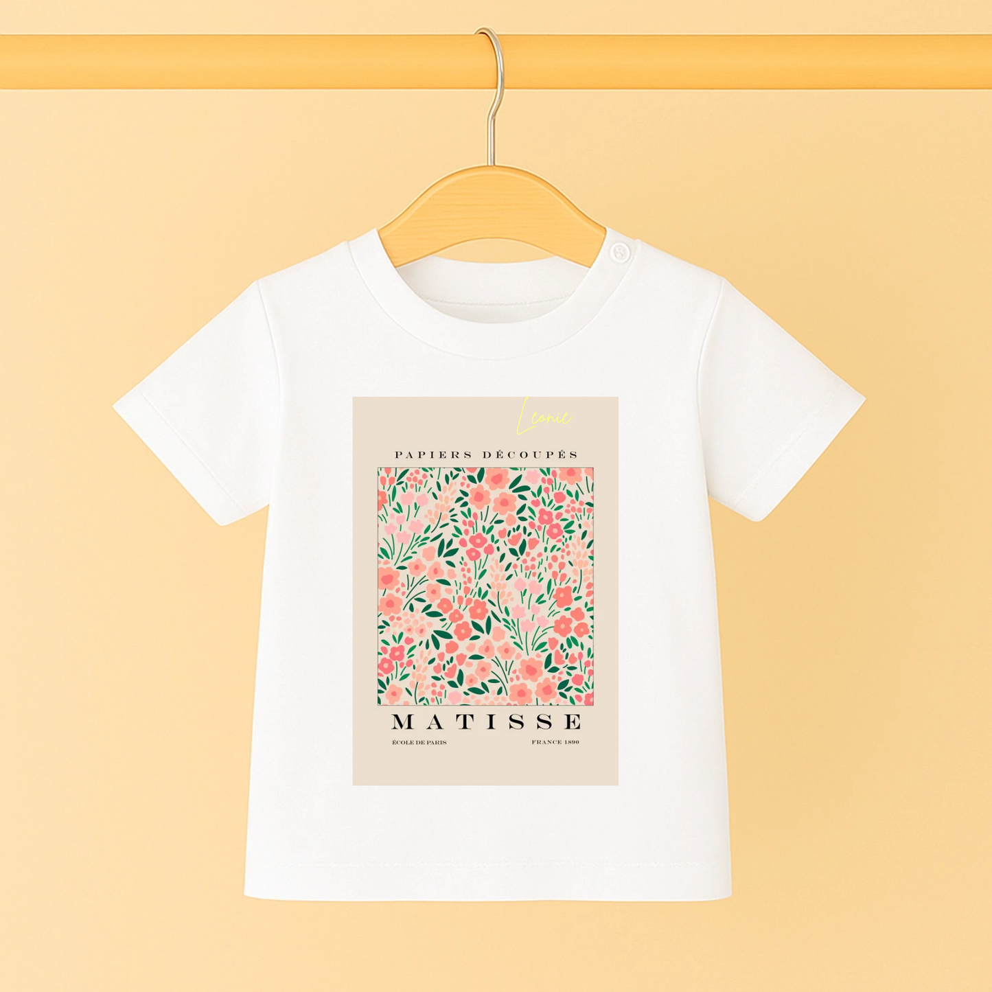 Baby T-Shirt mit Namen - Matisse Porträt