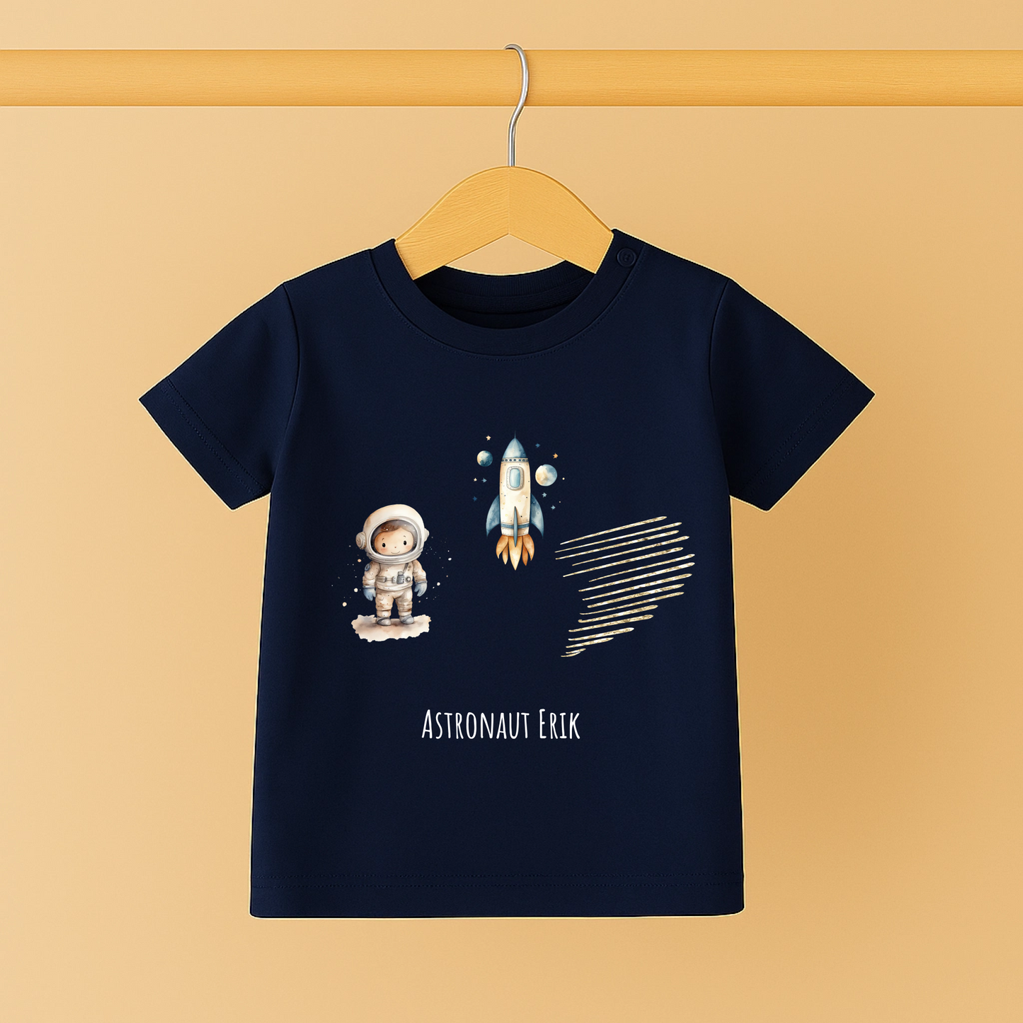 Personalisiertes Baby T-Shirt mit Namen - Kleiner Astronaut