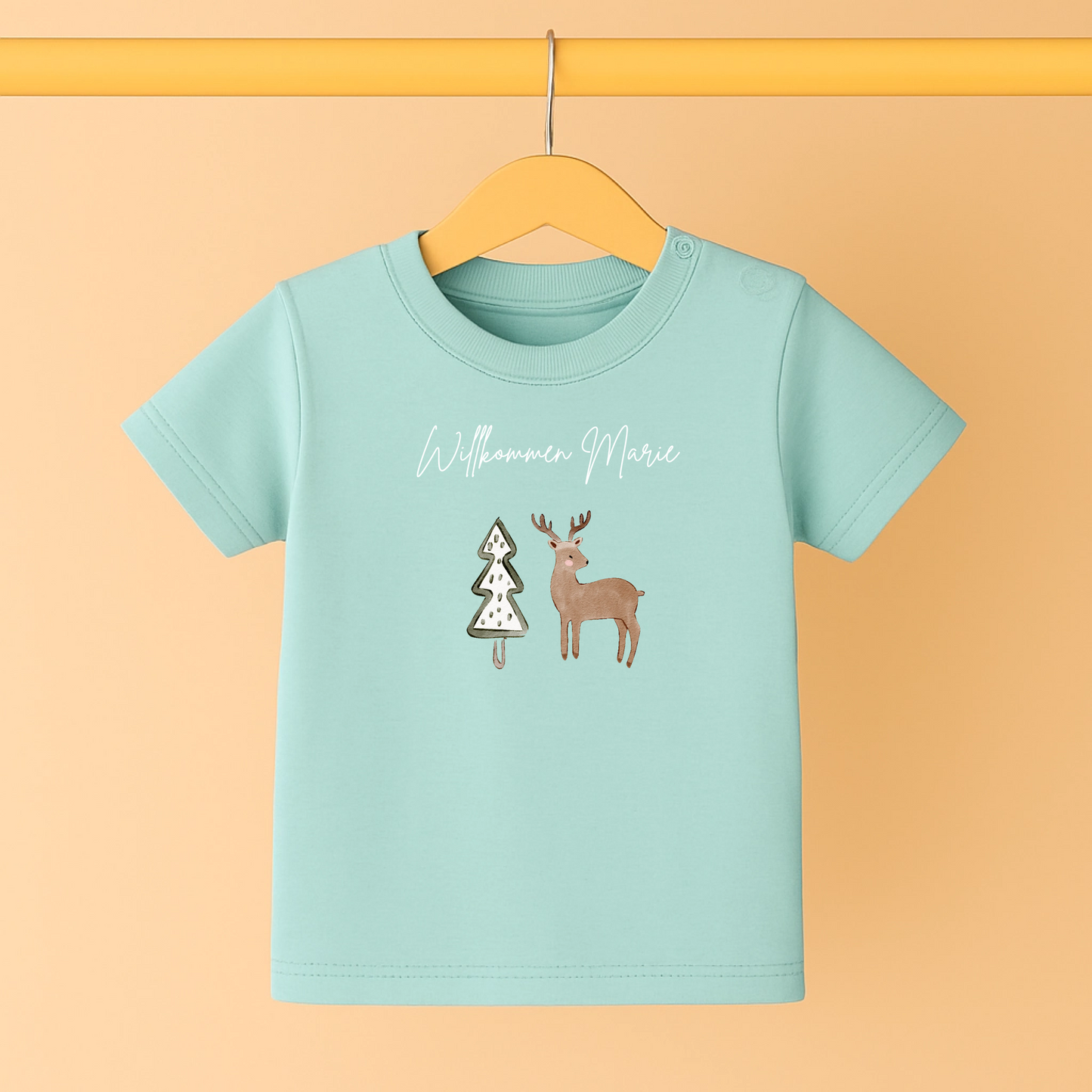Willkommen - Personalisiertes T-Shirt zur Geburt